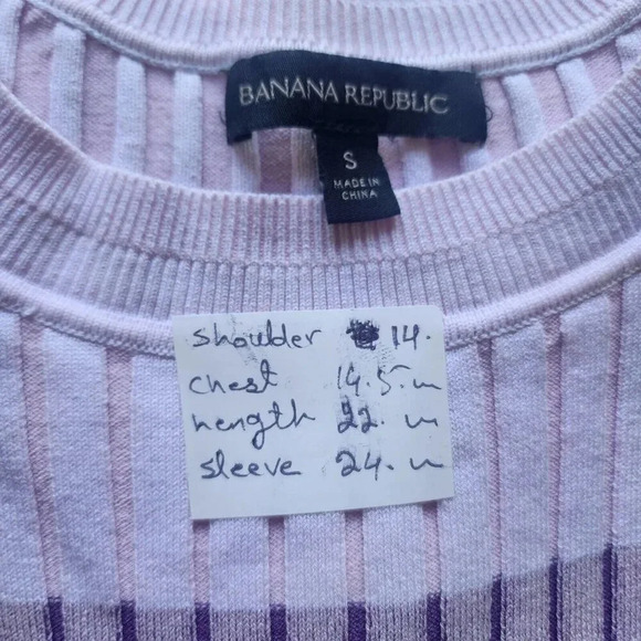 Banana Republic Color-Blocked Sweater Small Multicolor Crew Neck Long Sleeve - Picture 6 of 10